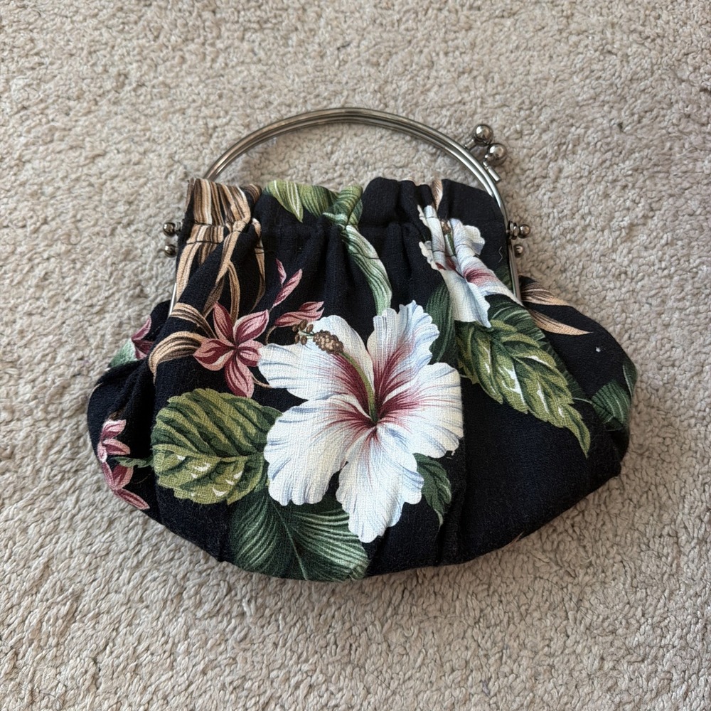 ABBA Made in Hawaii handbag hibiscus and floral print